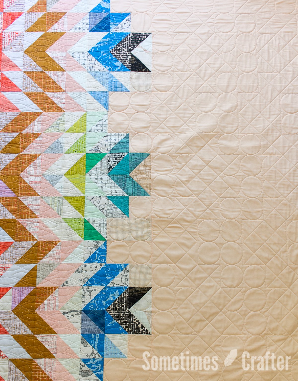 Sometimes Crafter Longarm Quilting // Custom HST Quilt